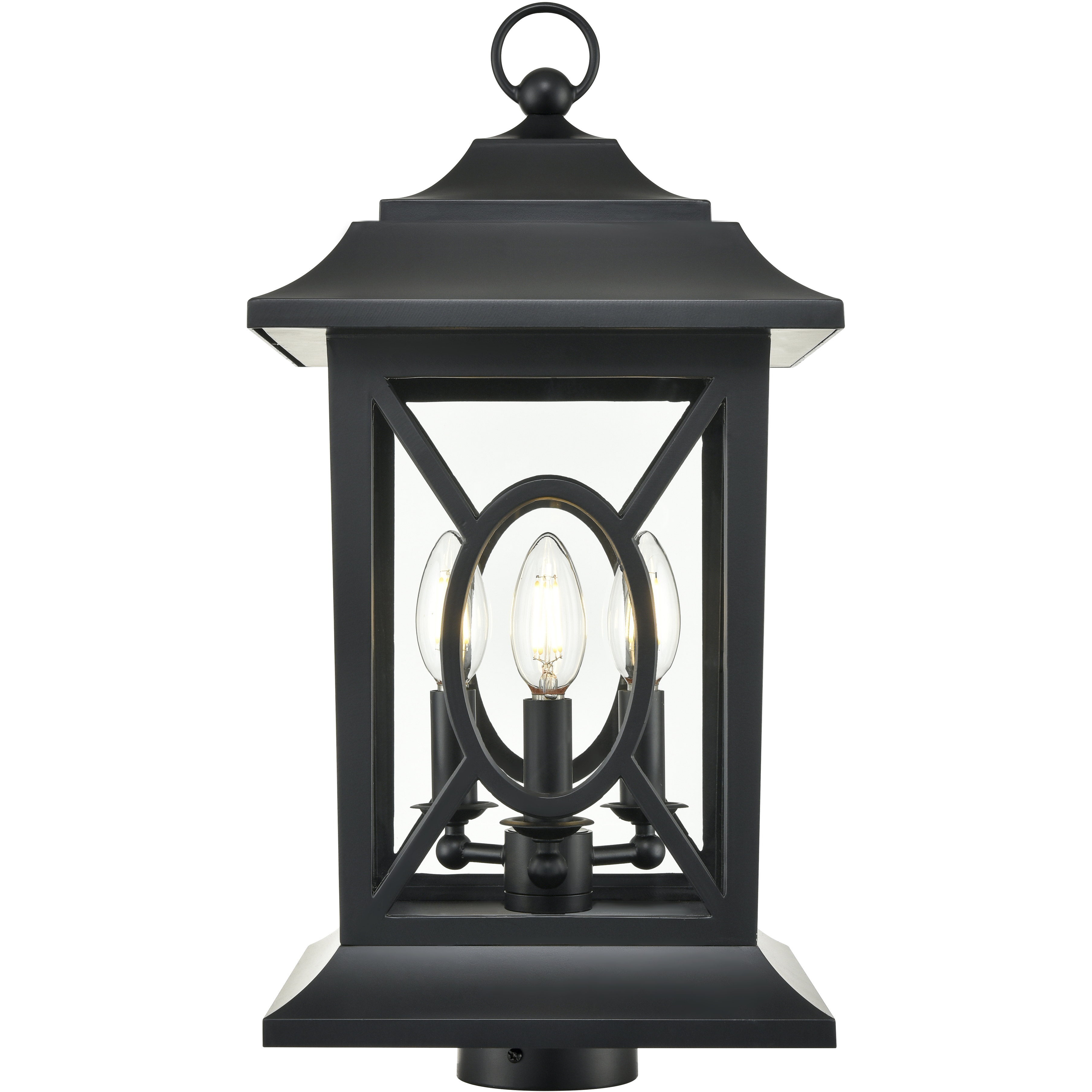 Allbert 3 Light 19.75 inch Powder Coated Black Outdoor Post Lantern